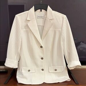 Alfred Dunner Ivory Blazer with Button Details